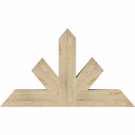 Ekena Millwork Saratoga Rough Sawn Timber Gable Bracket, Douglas Fir, 48"W x 28"H x 6"D x 6"F, 14/12 Pitch GBW048X28X0606SAR00RDF